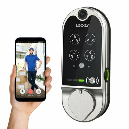 LOCKLY Vision Smart Lock + Video Doorbell, Satin Nickel PGD798SN